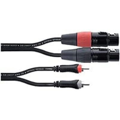 Cordial EU 3 FC XLR - 3m Audio Cable with XLR Female & RCA Male - Black Cordial EU 3 FC XLR - 3m Audio Cable with XLR Female & RCA Male - Black