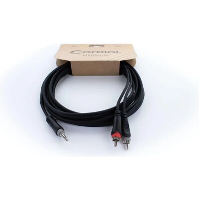Cordial 14854 Audio Y-Adapter 1m svart PVC Cordial 14854 Audio Y-Adapter 1m svart PVC