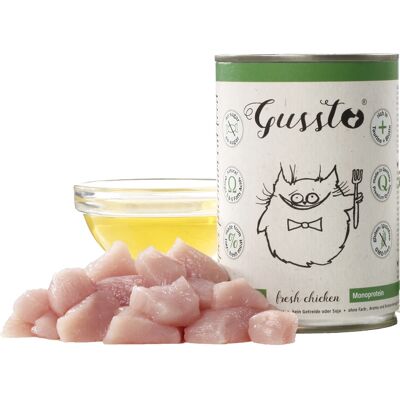 GUSSTO Cibo Umido per Gatti Pollo Fresco - Alto Contenuto di Carne - Senza Cereali GUSSTO Cibo Umido per Gatti Pollo Fresco - Alto Contenuto di Carne - Senza Cereali