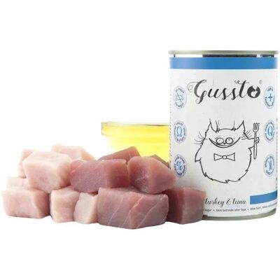 GUSSTO Cat Fresh Turkey&Tuna - Kornfri våtfoder för katter GUSSTO Cat Fresh Turkey&Tuna - Kornfri våtfoder för katter