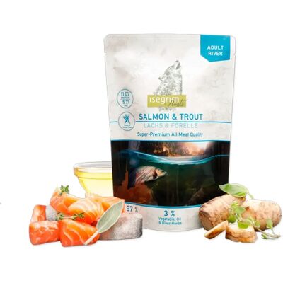 Comida húmeda Isegrim Salmón y Trucha para Adultos - Pescado Comida húmeda Isegrim Salmón y Trucha para Adultos - Pescado