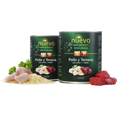 Nuevo Junior Kip Kalfsvoer - Nat Voedsel 400g Nuevo Junior Kip Kalfsvoer - Nat Voedsel 400g