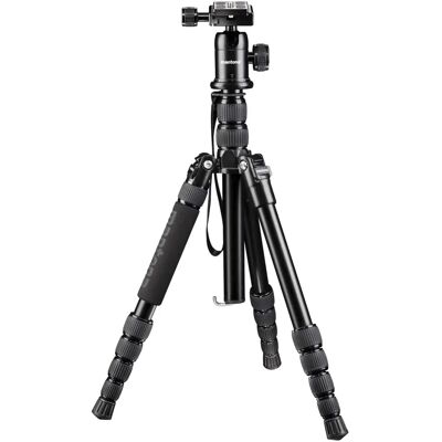 Tripé de viagem compacto Mantona com cabeça de bola - DSLR, leve, 143cm Tripé de viagem compacto Mantona com cabeça de bola - DSLR, leve, 143cm