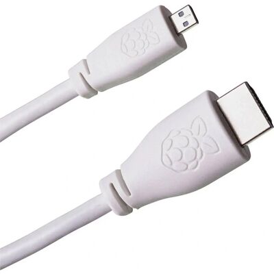 Cavo ufficiale Raspberry Pi Micro HDMI a HDMI - 1m Bianco Cavo ufficiale Raspberry Pi Micro HDMI a HDMI - 1m Bianco