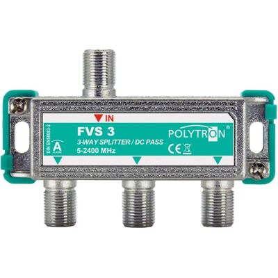 Diviseur 3 voies Polytron F - Répartiteur de câble - Argent - Publicité Diviseur 3 voies Polytron F - Répartiteur de câble - Argent - Publicité