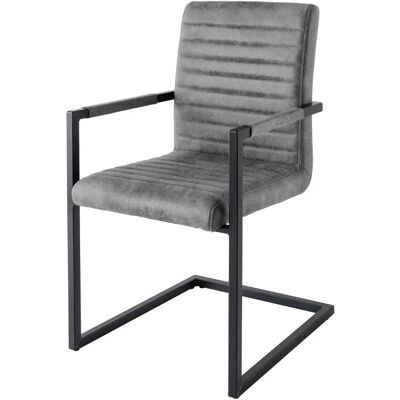 Dekorhome LADON Grijze Microvezel Moderne Eetkamerstoel Dekorhome LADON Grijze Microvezel Moderne Eetkamerstoel