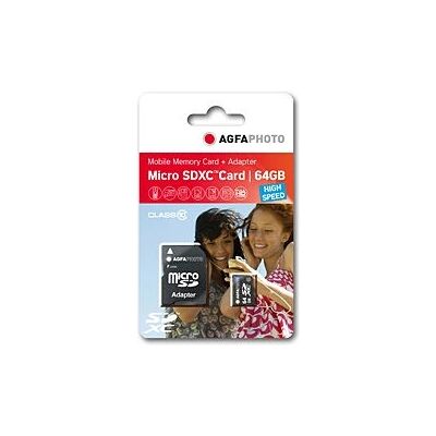 AgfaPhoto 64GB MicroSDXC Klasa 10 - MicroSDXC Karta, 64 GB, UHS-I AgfaPhoto 64GB MicroSDXC Klasa 10 - MicroSDXC Karta, 64 GB, UHS-I