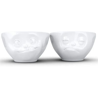 FIFTYEIGHT PRODUCTS Ensemble de 2 bols en porcelaine - Visages émotionnels FIFTYEIGHT PRODUCTS Ensemble de 2 bols en porcelaine - Visages émotionnels