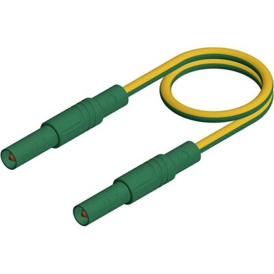Hirschmann Test & Measurement Cable - 4 mm Safety Lead - Yellow/Green - 1m Hirschmann Test & Measurement Cable - 4 mm Safety Lead - Yellow/Green - 1m