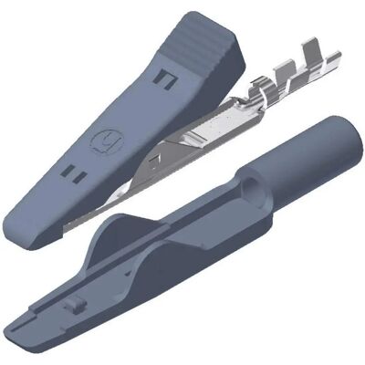Hirschmann Mini-Krokodilklemme - 8A, Grau, 4mm Öffnung - Mini-Klemme Hirschmann Mini-Krokodilklemme - 8A, Grau, 4mm Öffnung - Mini-Klemme