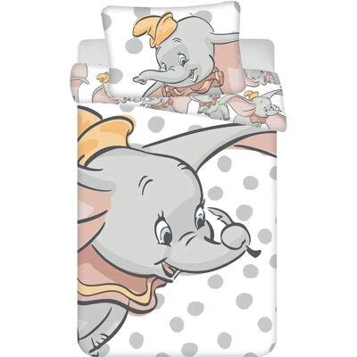 Jogo de cama Disney Dumbo BABY em algodão - 100x135cm - Branco Jogo de cama Disney Dumbo BABY em algodão - 100x135cm - Branco