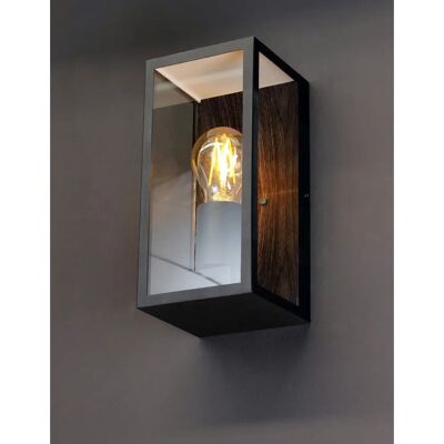 ECO-LIGHT KARO Wandleuchte - Aluminium, Holz, E27, Außen ECO-LIGHT KARO Wandleuchte - Aluminium, Holz, E27, Außen