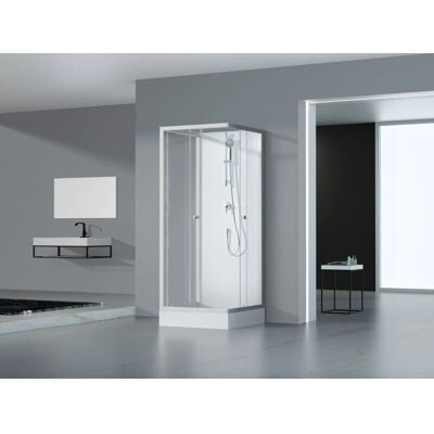 Aurlane White Wave Komplettdusche mit Schiebetür - Duschkabine Aurlane White Wave Komplettdusche mit Schiebetür - Duschkabine