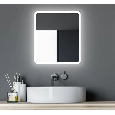 Talos Moon LED-Badspiegel - Rechteckig, Silber Talos Moon LED-Badspiegel - Rechteckig, Silber