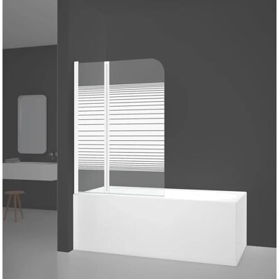 Marwell Faltwand für Dusche - 100x140cm - Weiß Marwell Faltwand für Dusche - 100x140cm - Weiß
