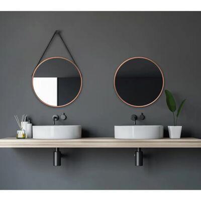 Talos Round Wall Mirror - Rose Gold (Copper) - 50cm Talos Round Wall Mirror - Rose Gold (Copper) - 50cm