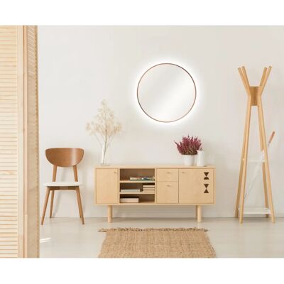 Specchio rotondo LED in rame Talos - 50cm, Illuminazione LED indiretta Specchio rotondo LED in rame Talos - 50cm, Illuminazione LED indiretta