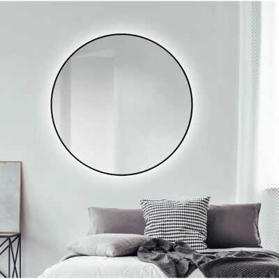Talos Runder LED-Spiegel - 120cm - Schwarz Talos Runder LED-Spiegel - 120cm - Schwarz