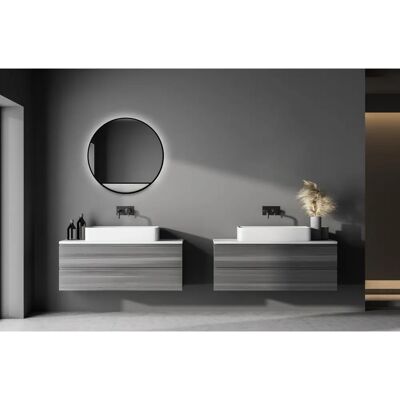 Talos LED Mirror Ø 60 cm black matte - Round, indirect LED lighting Talos LED Mirror Ø 60 cm black matte - Round, indirect LED lighting