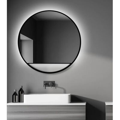 Talos 80cm runder LED-Spiegel in Schwarz Matt - Badezimmer & Schminktisch Talos 80cm runder LED-Spiegel in Schwarz Matt - Badezimmer & Schminktisch