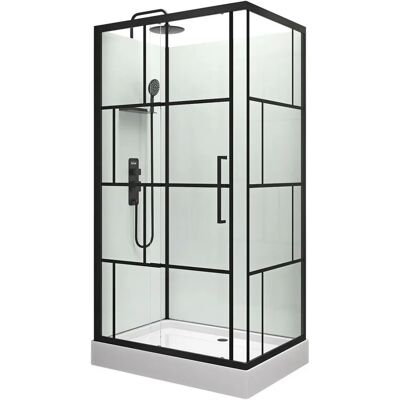MARWELL Bricks Komplettdusche - Rechteckig, Weiß, 110x80cm MARWELL Bricks Komplettdusche - Rechteckig, Weiß, 110x80cm