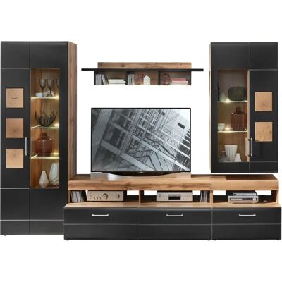 Innostyle Sonate Wohnzimmerwand - Modern, Schwarz, 330cm Innostyle Sonate Wohnzimmerwand - Modern, Schwarz, 330cm