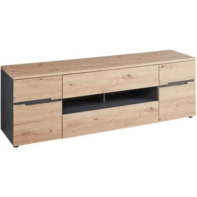 Voleo - NÍZKA KOMODA - graphite - Eichen-Künstlerholz - 192/62/47 cm - Schrank Voleo - NÍZKA KOMODA - graphite - Eichen-Künstlerholz - 192/62/47 cm - Schrank