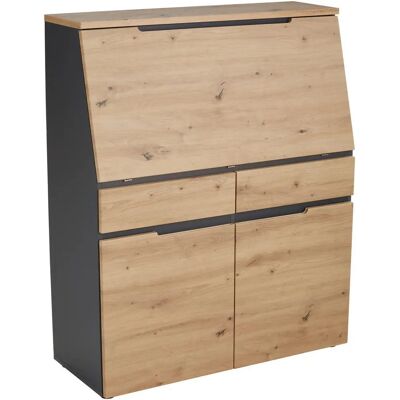 Voleo Sekretär - Grafit - 2D Türen - 100/124/41 cm Voleo Sekretär - Grafit - 2D Türen - 100/124/41 cm