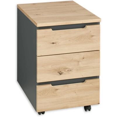 INNOSTYLE Memphis Artisan Eiche 3-Schubladen Rollcontainer INNOSTYLE Memphis Artisan Eiche 3-Schubladen Rollcontainer