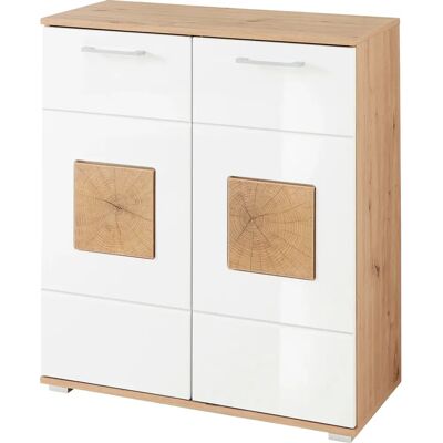 Innostyle weiß Hochglanz Schuhschrank - Artisan Eiche 84x95cm - Schuhschrank Innostyle weiß Hochglanz Schuhschrank - Artisan Eiche 84x95cm - Schuhschrank