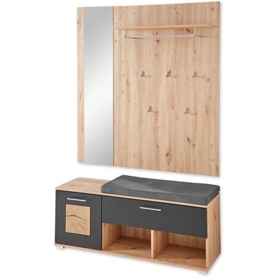 Innostyle Garderoben Set - Schwarz & Holz - Schuhschrank - Garderoben Set Innostyle Garderoben Set - Schwarz & Holz - Schuhschrank - Garderoben Set