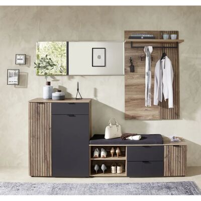 INNOSTYLE - LINEA - Flagstaff Oak Umbra - 2-Türen - Garderoben-Set INNOSTYLE - LINEA - Flagstaff Oak Umbra - 2-Türen - Garderoben-Set