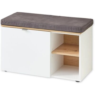 Innostyle Bari Schuhbank mit Sitzkissen - MDF, Weiß Innostyle Bari Schuhbank mit Sitzkissen - MDF, Weiß