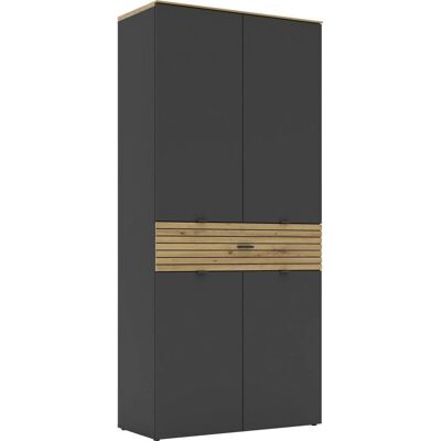 Voleo Modell 5043GH03 - Grafit szekrény cipőknek artisan tölgyfával - Cipőtároló bútor Voleo Modell 5043GH03 - Grafit szekrény cipőknek artisan tölgyfával - Cipőtároló bútor