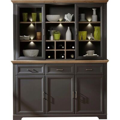 INNOSTYLE - Jasmin - Graphit - Artisan Eiche - Vitrine INNOSTYLE - Jasmin - Graphit - Artisan Eiche - Vitrine