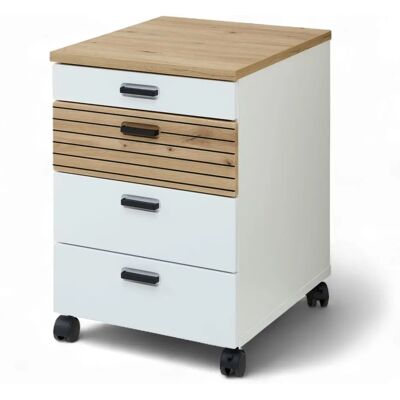 Stylife Räder-Container - Weiß, Eichen-Finish - Container Stylife Räder-Container - Weiß, Eichen-Finish - Container