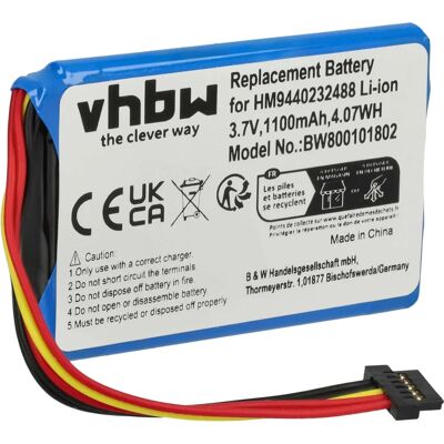 vhbw Batteria TomTom - 1100mAh, 3,7V, Li-Ion Batteria GPS vhbw Batteria TomTom - 1100mAh, 3,7V, Li-Ion Batteria GPS
