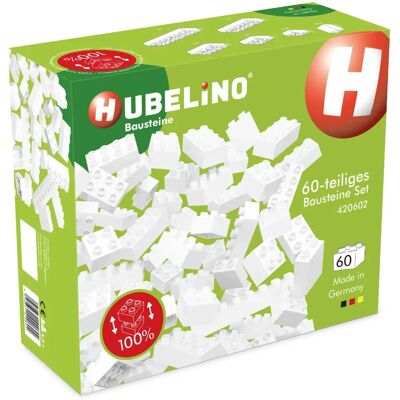 Hubelino Weißes Bausteine Set - Erweiterung für Kugelbahn - 60 Stück Hubelino Weißes Bausteine Set - Erweiterung für Kugelbahn - 60 Stück