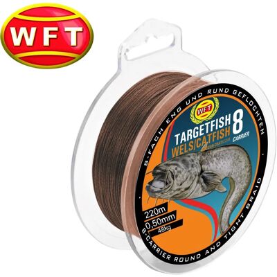 Wft Targetfish 8 Catfish hnědá - Rybářská šňůra Wft Targetfish 8 Catfish hnědá - Rybářská šňůra