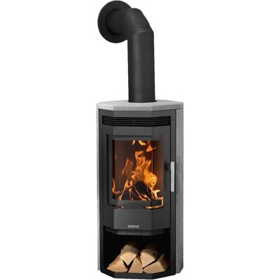 JUSTUS Usedom 5 Speckstein - A++ Kaminofen mit Holzfach JUSTUS Usedom 5 Speckstein - A++ Kaminofen mit Holzfach