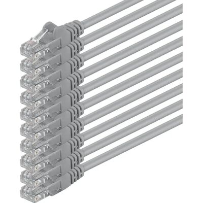 Câble Ethernet Cat6 Attack 3,0m - Gris - Pack de 10 Câble Ethernet Cat6 Attack 3,0m - Gris - Pack de 10