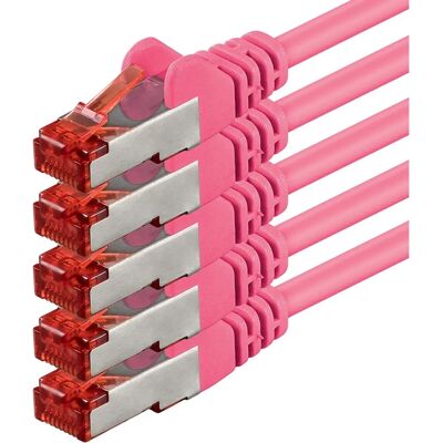 1aTTack - Cat6 S/FTP RJ-45 - 0.25m - Rosa - nätverkskabel 1aTTack - Cat6 S/FTP RJ-45 - 0.25m - Rosa - nätverkskabel