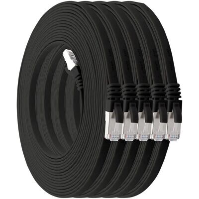 1aTTack - Cavo Cat7 Piatto - 0,5 m Nero - Cavo di Rete 1aTTack - Cavo Cat7 Piatto - 0,5 m Nero - Cavo di Rete