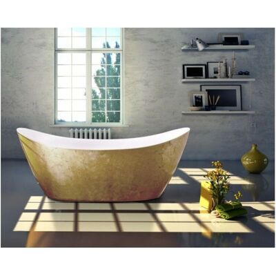 Vasca indipendente Bernstein Siena - Acrilico di alta qualità, effetto foglia d'oro, 173x73x75cm Vasca indipendente Bernstein Siena - Acrilico di alta qualità, effetto foglia d'oro, 173x73x75cm