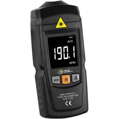 PCE Instruments PCE-T 220 Hand Tachometer - Optical Contactless RPM Meter PCE Instruments PCE-T 220 Hand Tachometer - Optical Contactless RPM Meter
