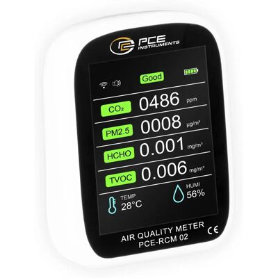 Detector de calidad del aire PCE Instruments - Polvo, CO2, Formaldehído, VOCs - WiFi y USB Detector de calidad del aire PCE Instruments - Polvo, CO2, Formaldehído, VOCs - WiFi y USB