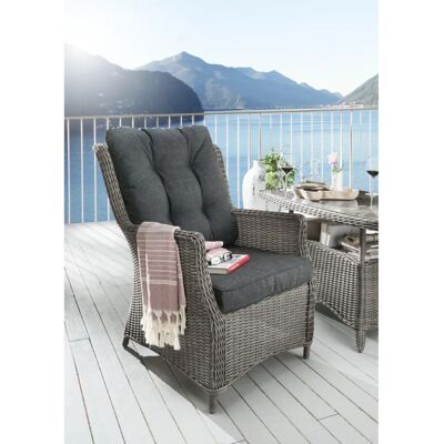 DESTINY CASA Gartensessel - Hochlehner, Polyesterkissen, Polyrattan, Aluminium DESTINY CASA Gartensessel - Hochlehner, Polyesterkissen, Polyrattan, Aluminium
