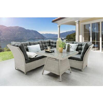 Garten-Essgruppe DESTINY PALMA - Weiß, 4 Sitzplätze Garten-Essgruppe DESTINY PALMA - Weiß, 4 Sitzplätze