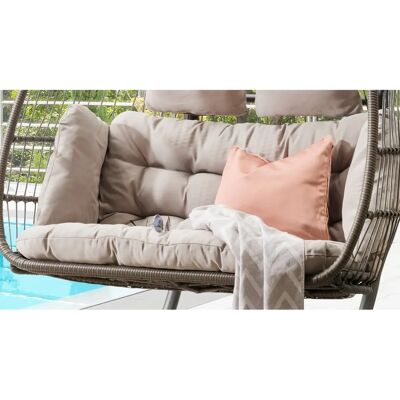 DESTINY Coco Double Relax Grauer Hängesessel mit Gestell & Kissen - Hängestuhl DESTINY Coco Double Relax Grauer Hängesessel mit Gestell & Kissen - Hängestuhl