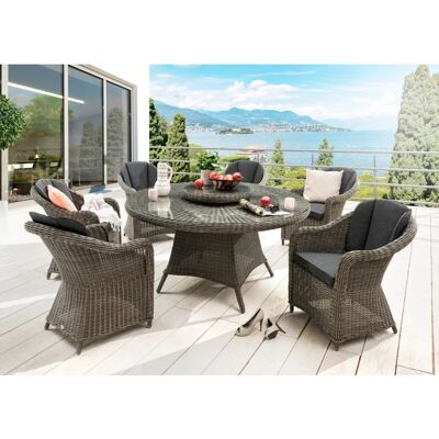 Garten-Essgruppe DESTINY MALAGA LUNA - 6 Sessel & runder Tisch Garten-Essgruppe DESTINY MALAGA LUNA - 6 Sessel & runder Tisch